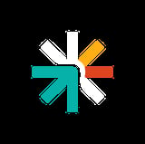 Colorful arrow icon pointing in multiple directions - teal, white, yellow, and red arrows arranged in a star pattern